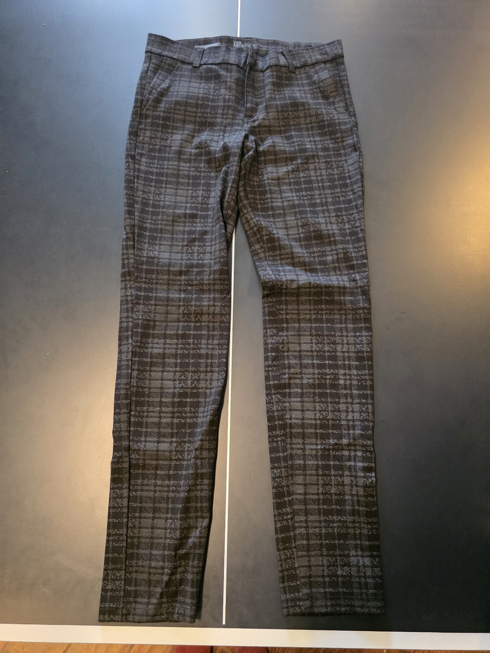 Women's Plaid Dress Pants in Black by Kut